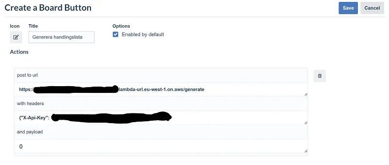 Board button to call AWS Lambda