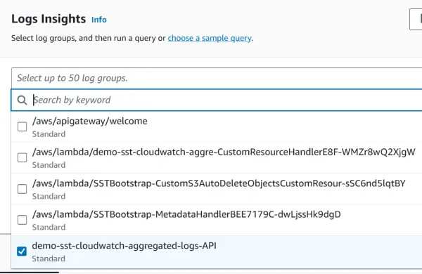 A much better overview of available log groups.