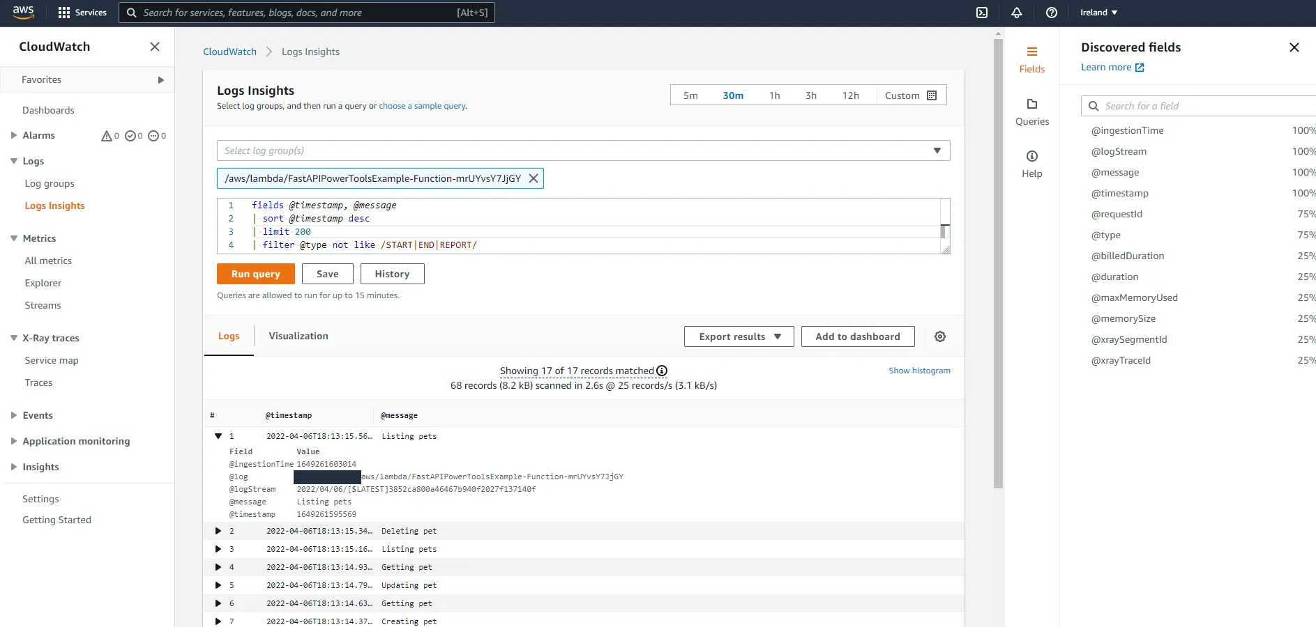 CloudWatch logs without any bells and whistles