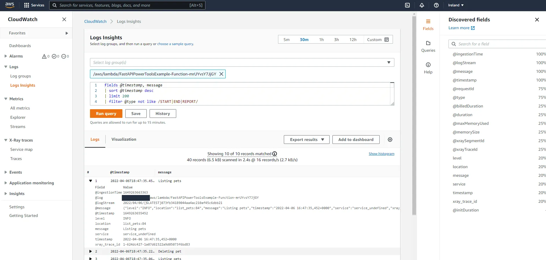 CloudWatch logs with some bells and whistles