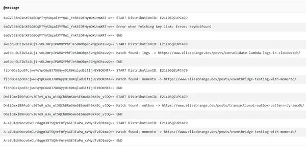 CloudFront function logs.