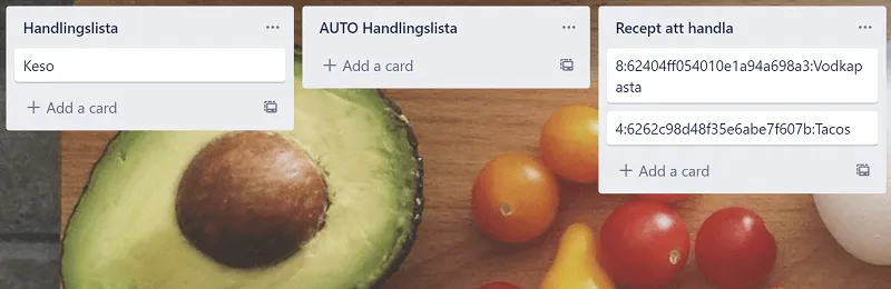 Recipes added to the "Recipes to buy" list with a specified number of servings