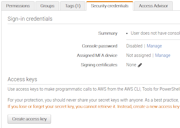 You can easily create new credentials in the IAM console.